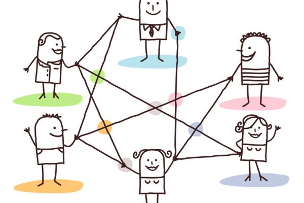 groupe de gens connectés