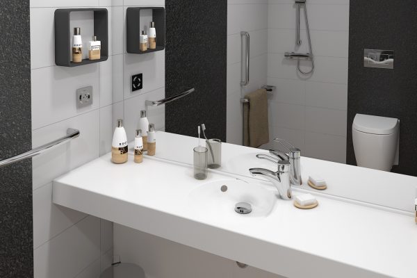 Pour ALTOR INDUSTRIE nous venons de réaliser les visuels photoréalistes en imagerie 3D du dernier modèle de salle de bain préfabriquée nommé CALLAS.