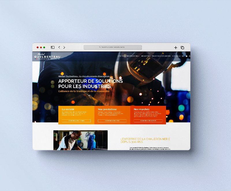 mockup du site internet Guiberteau