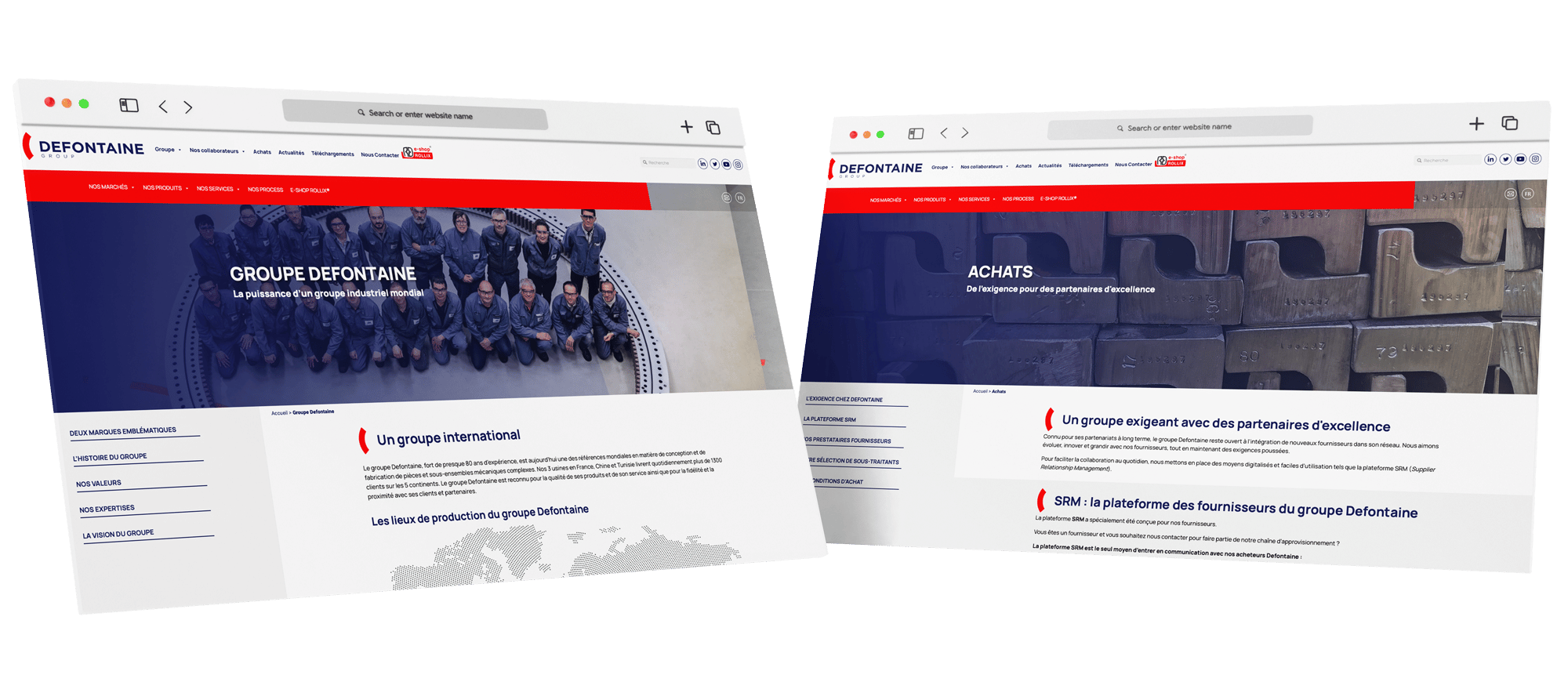 mockup du site internet Defontaine